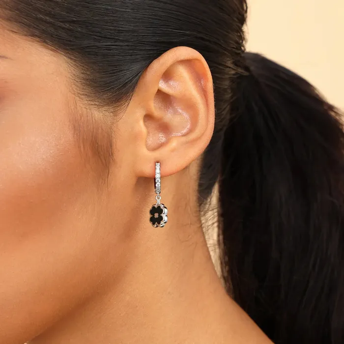aporro Earrings Moissanite Fourleaf Clover Dangly Earring
