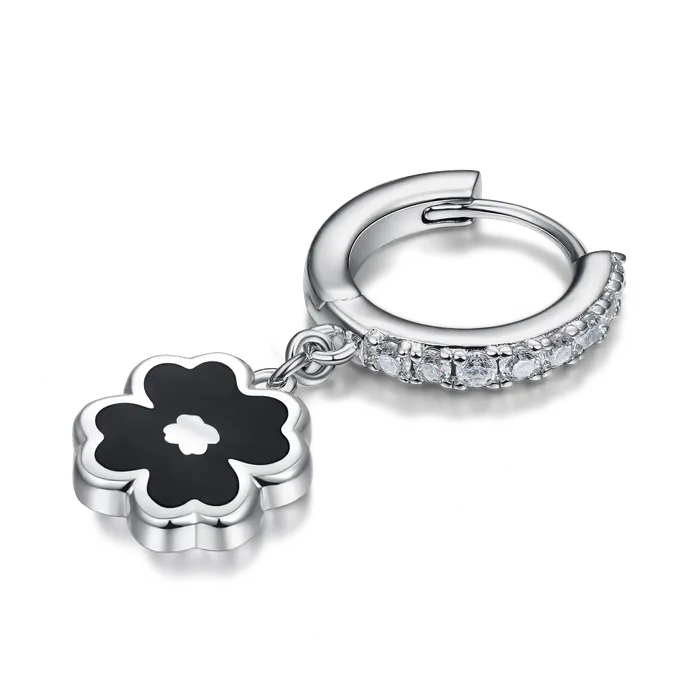 aporro Earrings Moissanite Fourleaf Clover Dangly Earring