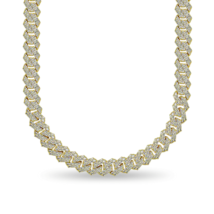aporro Emerald Cut Prong Cuban Link Chain Necklaces