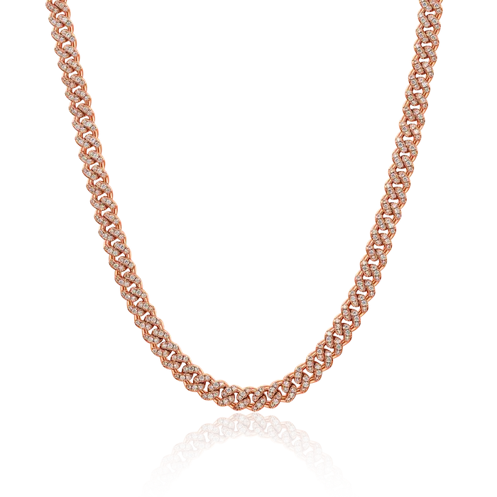aporro Rings Womens Micro Round Cut Cuban Link Chain 6mm
