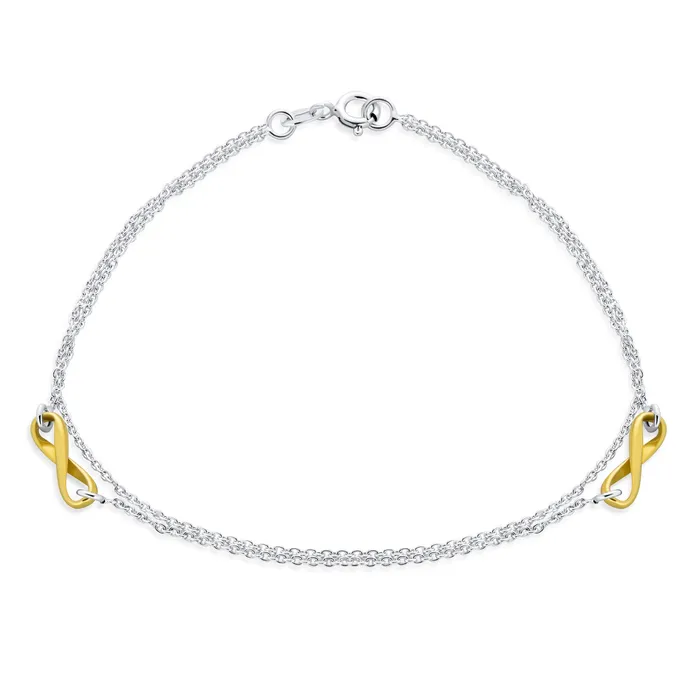 BlingJewelry Wholesale Bracelets Romantic Double Chain Infinity Love Knot Anklet Ankle Bracelet Sterling Silver BlingJewelry Wholesale Bracelets Romantic Double Chain Infinity Love Knot Anklet Ankle Bracelet Sterling Silver
