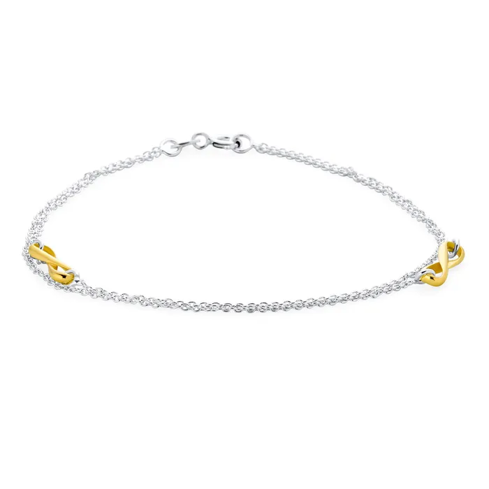 BlingJewelry Wholesale Bracelets Romantic Double Chain Infinity Love Knot Anklet Ankle Bracelet Sterling Silver BlingJewelry Wholesale Bracelets Romantic Double Chain Infinity Love Knot Anklet Ankle Bracelet Sterling Silver