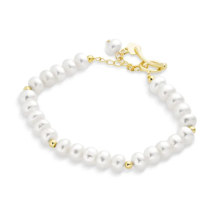 BlingJewelry Wholesale Bracelets Traditional Bridal 5MM White Freshwater Pearl Strand Bracelet with Gold Beads 7 BlingJewelry Wholesale Bracelets Traditional Bridal 5MM White Freshwater Pearl Strand Bracelet with Gold Beads 7