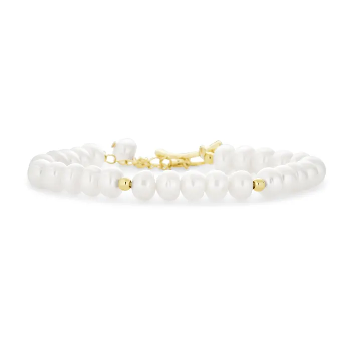 BlingJewelry Wholesale Bracelets Traditional Bridal 5MM White Freshwater Pearl Strand Bracelet with Gold Beads 7 BlingJewelry Wholesale Bracelets Traditional Bridal 5MM White Freshwater Pearl Strand Bracelet with Gold Beads 7