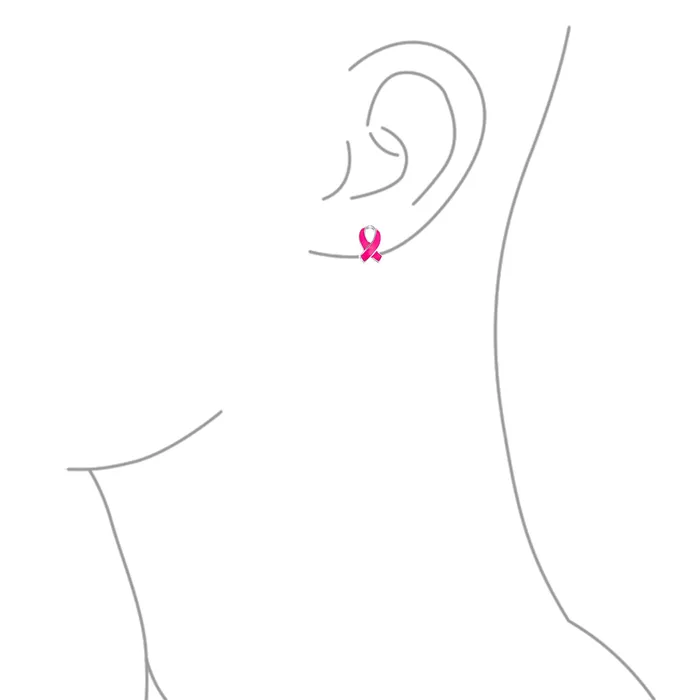 BlingJewelry Wholesale Earrings Breast Cancer Awareness Pink Ribbon Stud Earrings in Sterling Silver Enamel BlingJewelry Wholesale Earrings Breast Cancer Awareness Pink Ribbon Stud Earrings in Sterling Silver Enamel