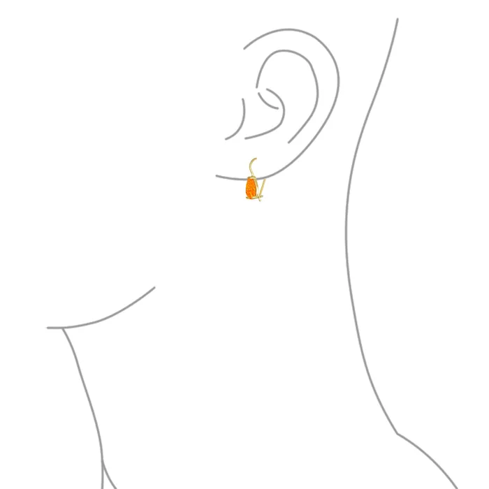 BlingJewelry Wholesale Earrings Orange White Teardrop Opal Drop Earrings Gold Plated Silver Fish Hook