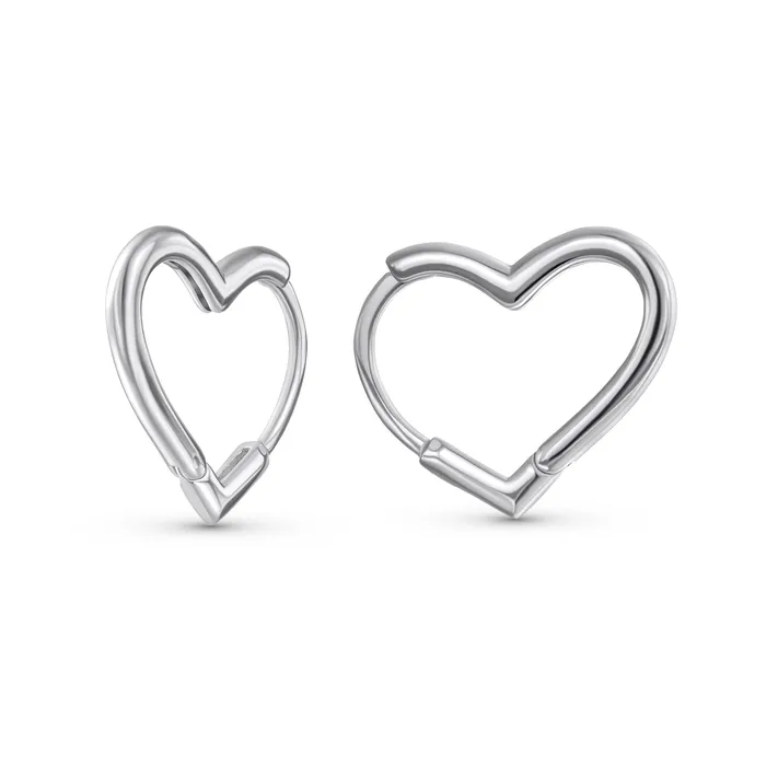 BlingJewelry Wholesale Earrings Romantic Heart Shaped Mini Hoop Huggie Earrings Sterling Silver 75 Inch