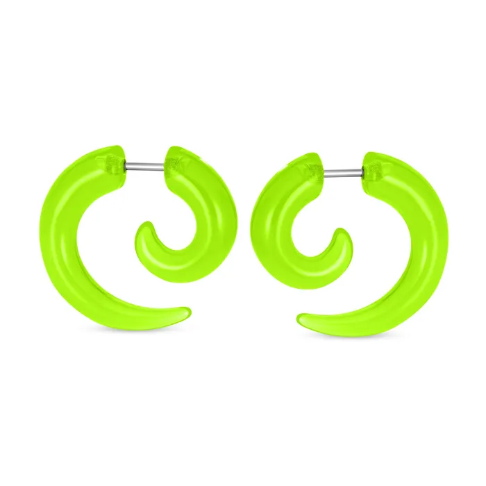 BlingJewelry Wholesale Earrings Unisex Spiral Tribal Ear Plug Taper Earrings Set 6 Pcs Various Colors