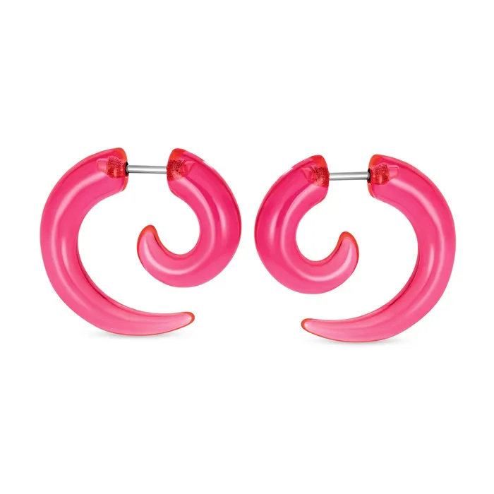 BlingJewelry Wholesale Earrings Unisex Spiral Tribal Ear Plug Taper Earrings Set 6 Pcs Various Colors