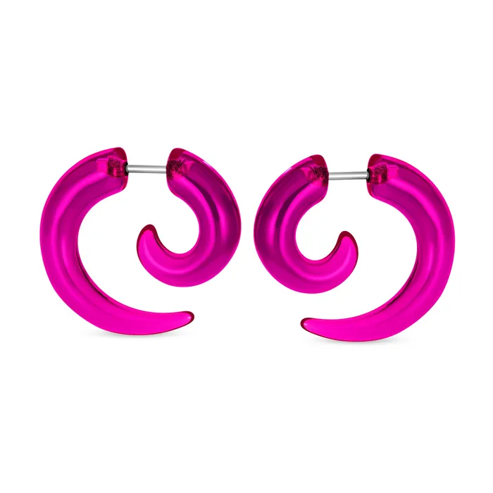 BlingJewelry Wholesale Earrings Unisex Spiral Tribal Ear Plug Taper Earrings Set 6 Pcs Various Colors