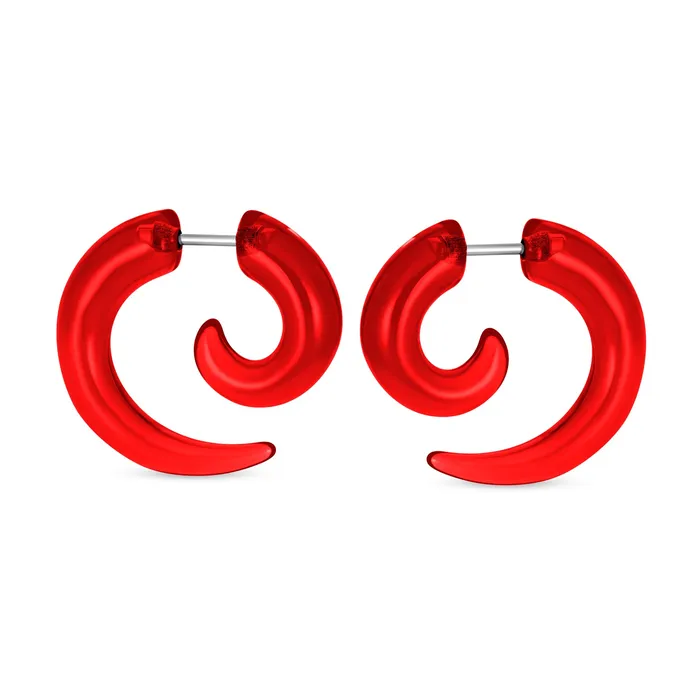 BlingJewelry Wholesale Earrings Unisex Spiral Tribal Ear Plug Taper Earrings Set 6 Pcs Various Colors