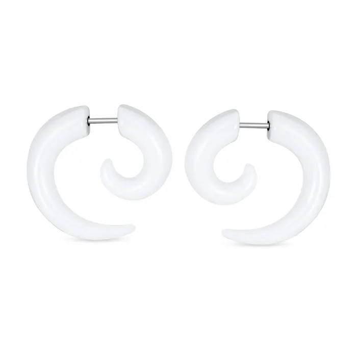 BlingJewelry Wholesale Earrings Unisex Spiral Tribal Ear Plug Taper Earrings Set 6 Pcs Various Colors