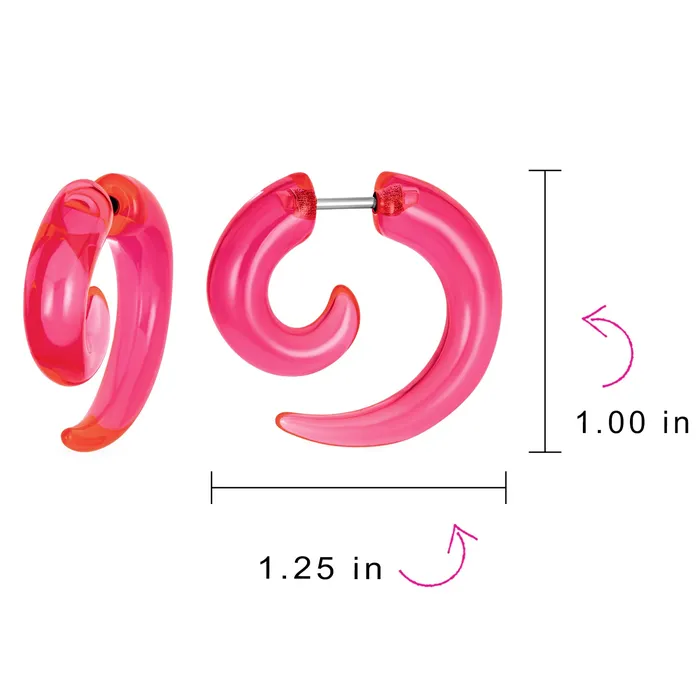 BlingJewelry Wholesale Earrings Unisex Spiral Tribal Ear Plug Taper Earrings Set 6 Pcs Various Colors