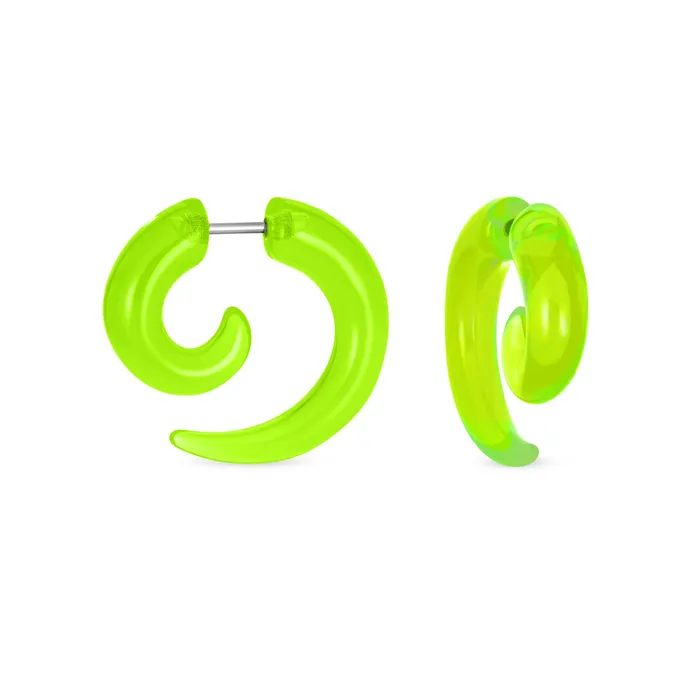 BlingJewelry Wholesale Earrings Unisex Spiral Tribal Ear Plug Taper Earrings Set 6 Pcs Various Colors