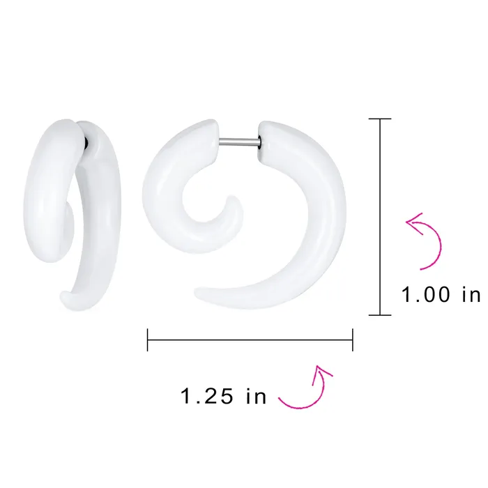 BlingJewelry Wholesale Earrings Unisex Spiral Tribal Ear Plug Taper Earrings Set 6 Pcs Various Colors