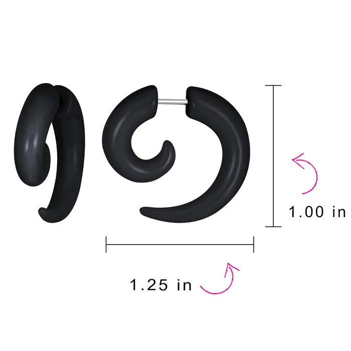 BlingJewelry Wholesale Earrings Unisex Spiral Tribal Ear Plug Taper Earrings Set 6 Pcs Various Colors
