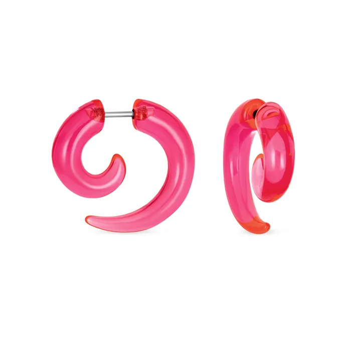 BlingJewelry Wholesale Earrings Unisex Spiral Tribal Ear Plug Taper Earrings Set 6 Pcs Various Colors