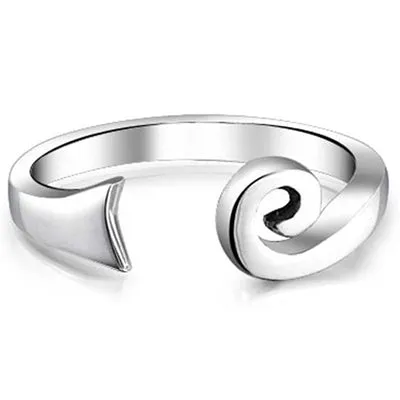 BlingJewelry Wholesale Rings Open Spiral Celtic Swirl Midi Ring Oxidized Sterling Silver Filigree