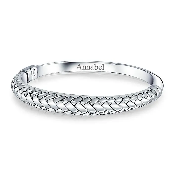 Bracelets BlingJewelry Wholesale Bali Singaraja Weave Bangle Bracelet in Oxidized Sterling Silver 75 Inch