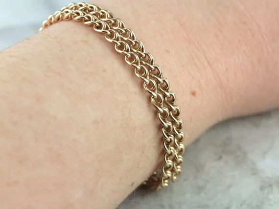 Bracelets Market Square Jewelers Twisted Wire Double Link Chain Bracelet