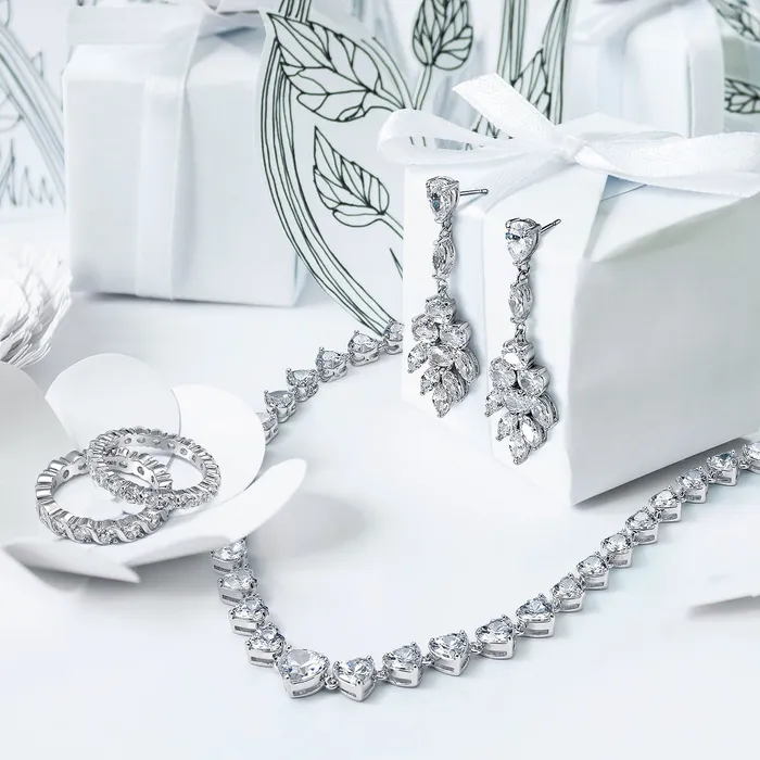 Bridal Teardrop Marquise CZ Dangle Chandelier Earrings Silver Plated Brass BlingJewelry Wholesale Earrings Bridal Teardrop Marquise CZ Dangle Chandelier Earrings Silver Plated Brass BlingJewelry Wholesale Earrings