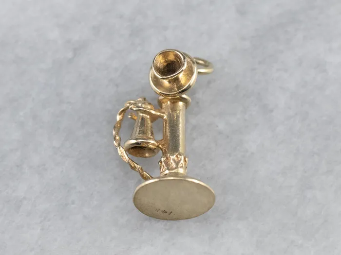 Charm Necklaces Market Square Jewelers Old Fashioned Telephone Gold Charm