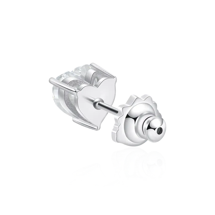 Earrings aporro Moissanite Heart Stud Earrings