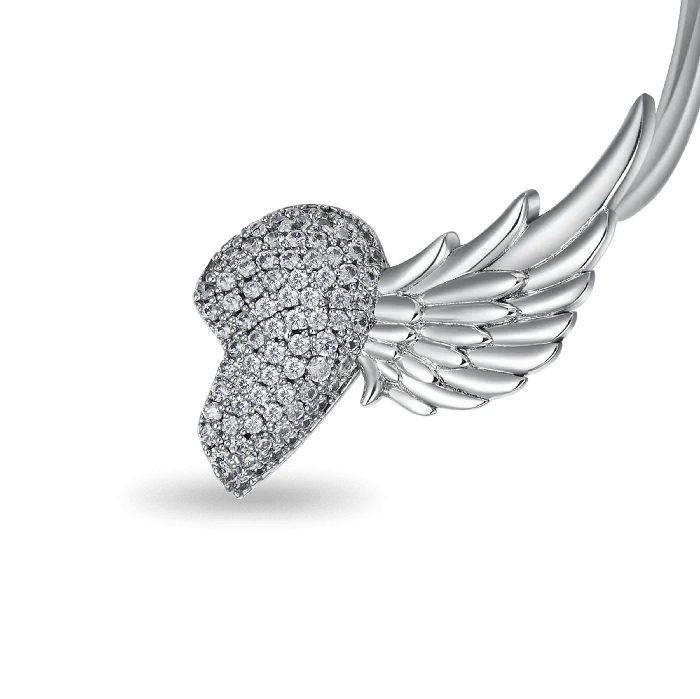 Earrings aporro Womens Wing Broken Heart Ear Cuff EarringLeft Ear