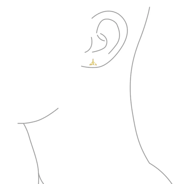 Earrings BlingJewelry Wholesale Minimalist Nautical Mermaid Fin Whale Tail Stud Earrings in Rose Gold Vermeil