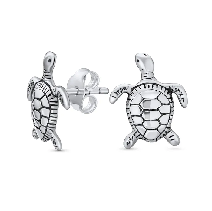 Earrings Hawaiian Sea Tortoise Beach Turtle Stud Earrings in Sterling Silver BlingJewelry Wholesale Earrings Hawaiian Sea Tortoise Beach Turtle Stud Earrings in Sterling Silver BlingJewelry Wholesale