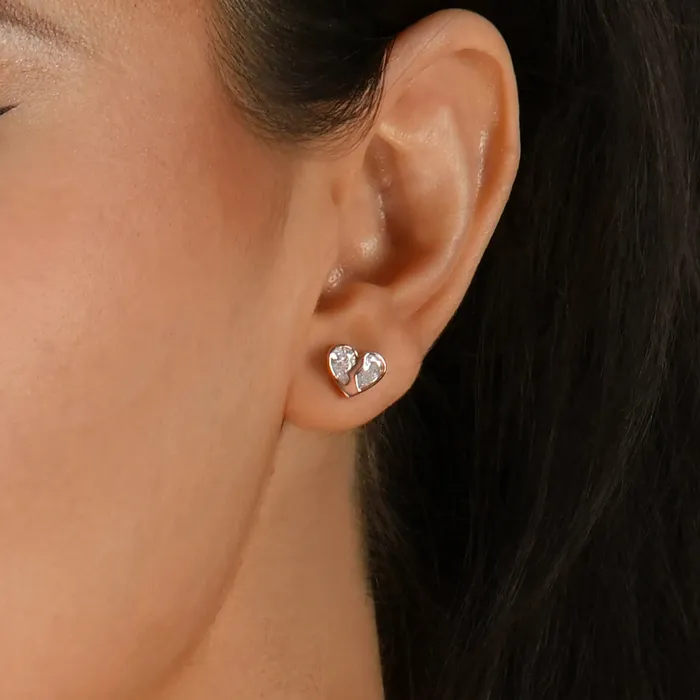 Earrings Radiant Hearts Entwined Stud Earrings aporro Earrings Radiant Hearts Entwined Stud Earrings aporro