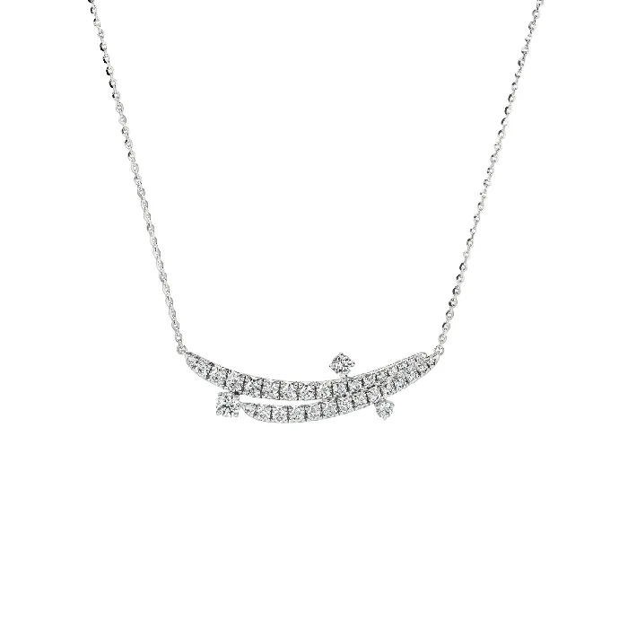 Hearts on Fire Hearts On Fire Vela French Cut Pav Floating Diamond Pendant Necklace Necklaces