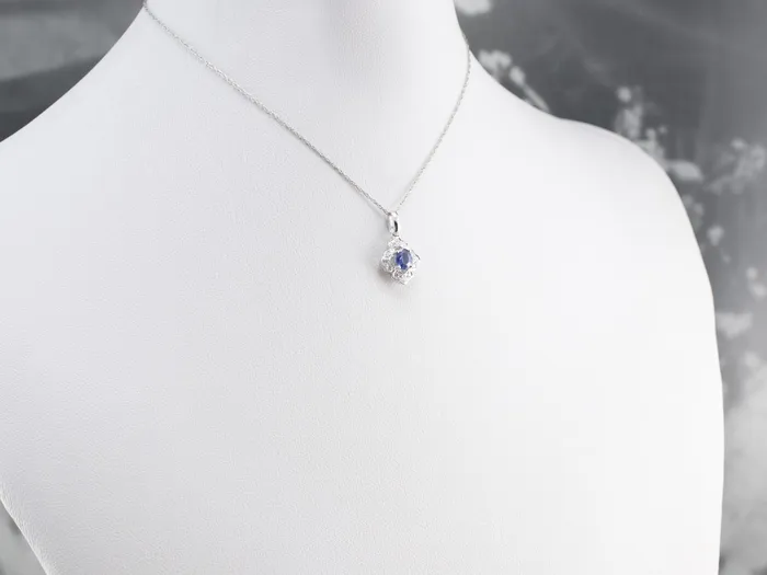 Market Square Jewelers Necklaces White Gold Sapphire and Diamond Pendant Market Square Jewelers Necklaces White Gold Sapphire and Diamond Pendant