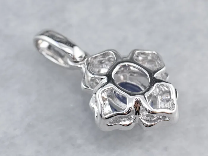 Market Square Jewelers Necklaces White Gold Sapphire and Diamond Pendant Market Square Jewelers Necklaces White Gold Sapphire and Diamond Pendant
