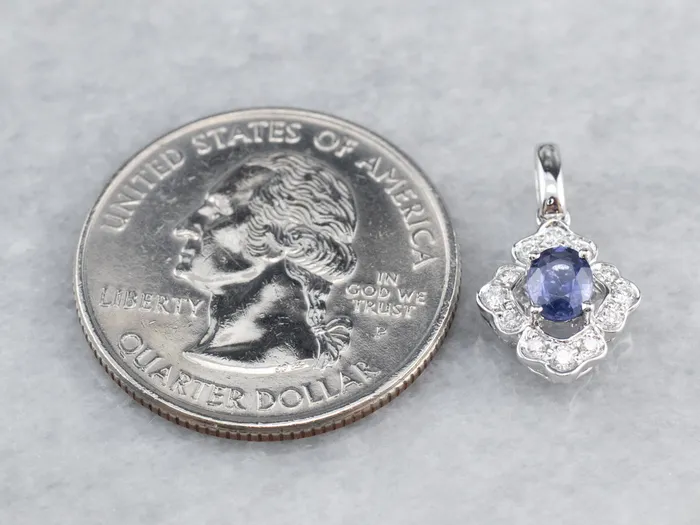 Market Square Jewelers Necklaces White Gold Sapphire and Diamond Pendant Market Square Jewelers Necklaces White Gold Sapphire and Diamond Pendant