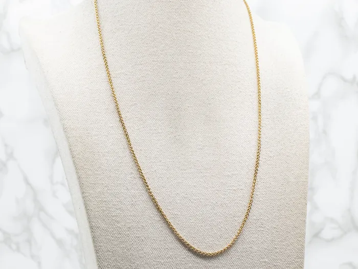 Market Square Jewelers Necklaces Yellow Gold Wheat Chain with Lobster Clasp