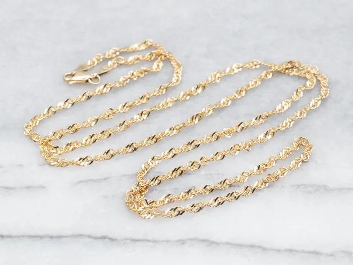 Market Square Jewelers PreStyled Sets Gold Singapore Chain