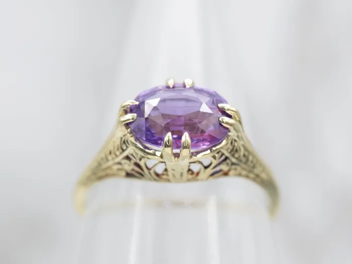 Market Square Jewelers Rings Antique Purple Sapphire Solitaire Engagement Ring