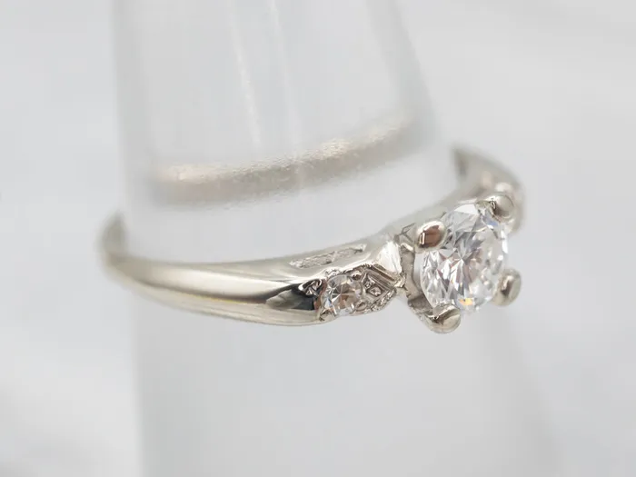 Market Square Jewelers Rings Retro Diamond Engagement Ring with Diamond Accents Market Square Jewelers Rings Retro Diamond Engagement Ring with Diamond Accents