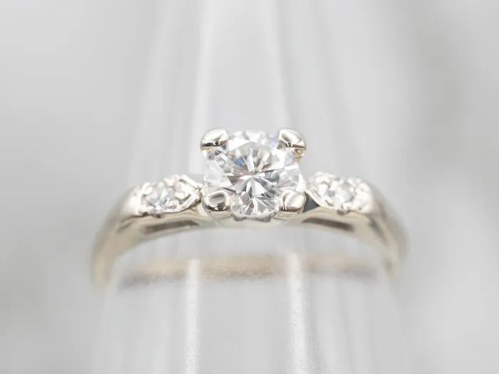 Market Square Jewelers Rings Retro Diamond Engagement Ring with Diamond Accents Market Square Jewelers Rings Retro Diamond Engagement Ring with Diamond Accents