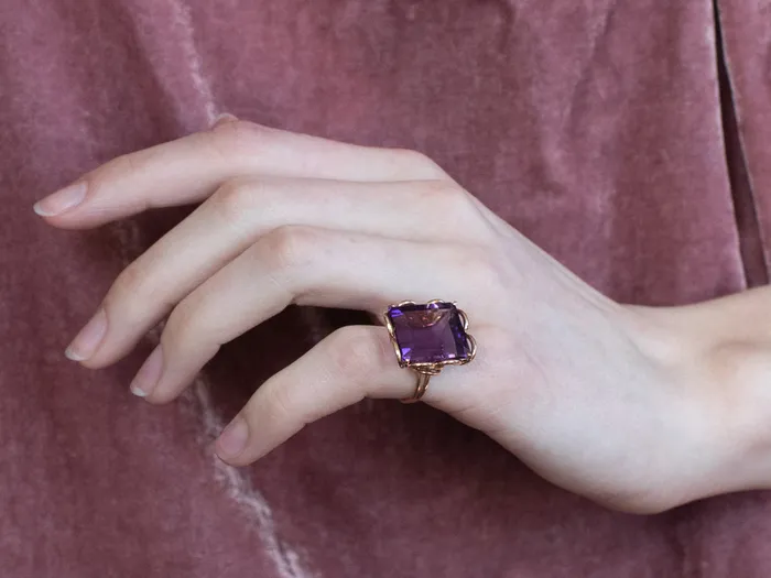 Market Square Jewelers Rings Rose Gold Amethyst Statement Ring