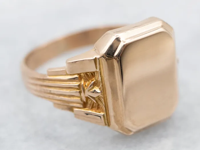 Market Square Jewelers Rings Unisex Vintage Octagonal Top Signet Ring