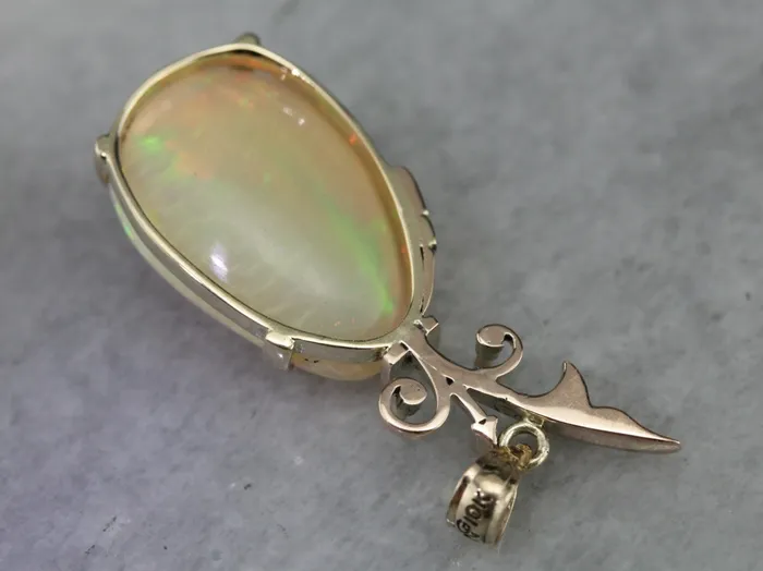 Market Square Jewelers Upcycled Opal and Gold Pendant Necklaces