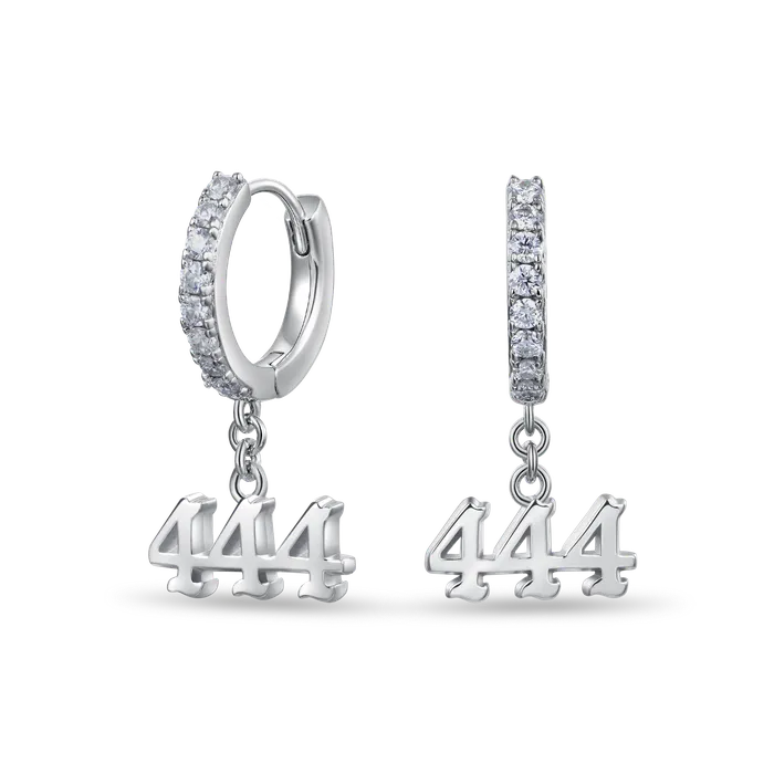 Moissanite Angel Number Dangly Earring 444 aporro Earrings