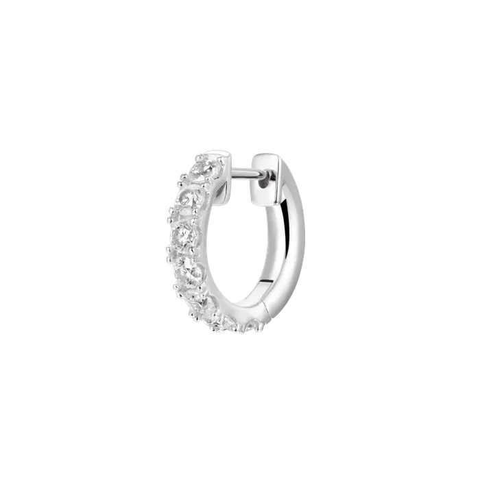 Moissanite Single Row Hoop Earring aporro Earrings