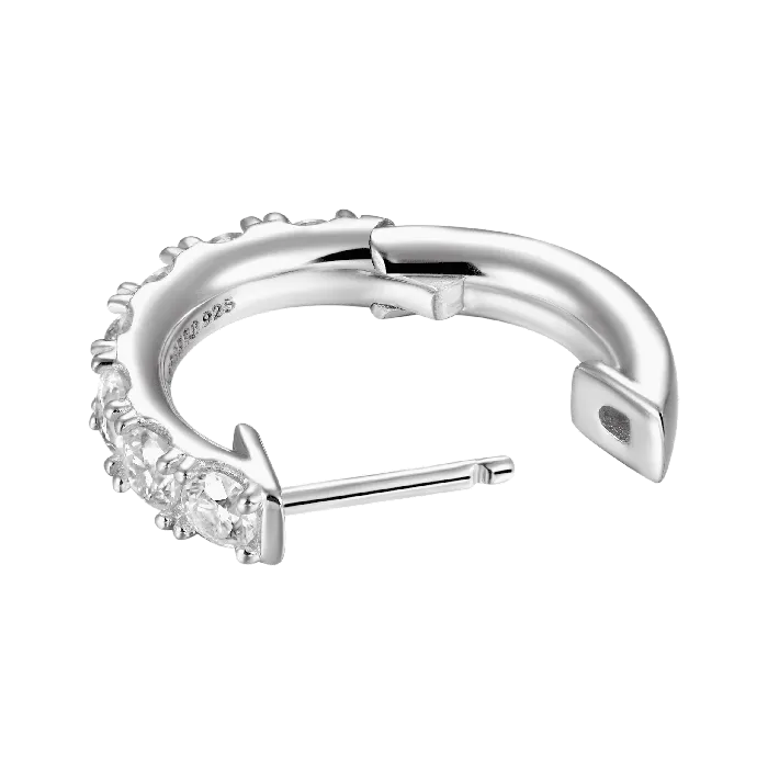 Moissanite Single Row Hoop Earring aporro Earrings