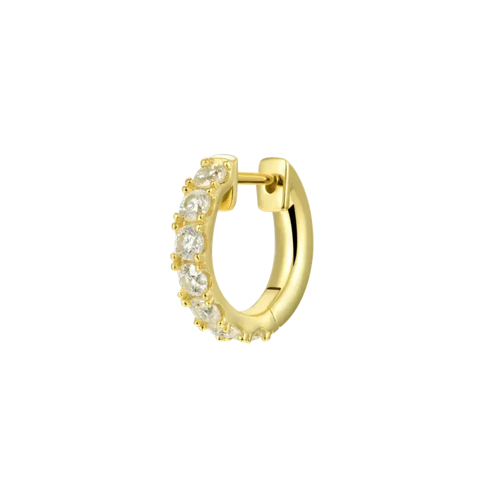 Moissanite Single Row Hoop Earring aporro Earrings