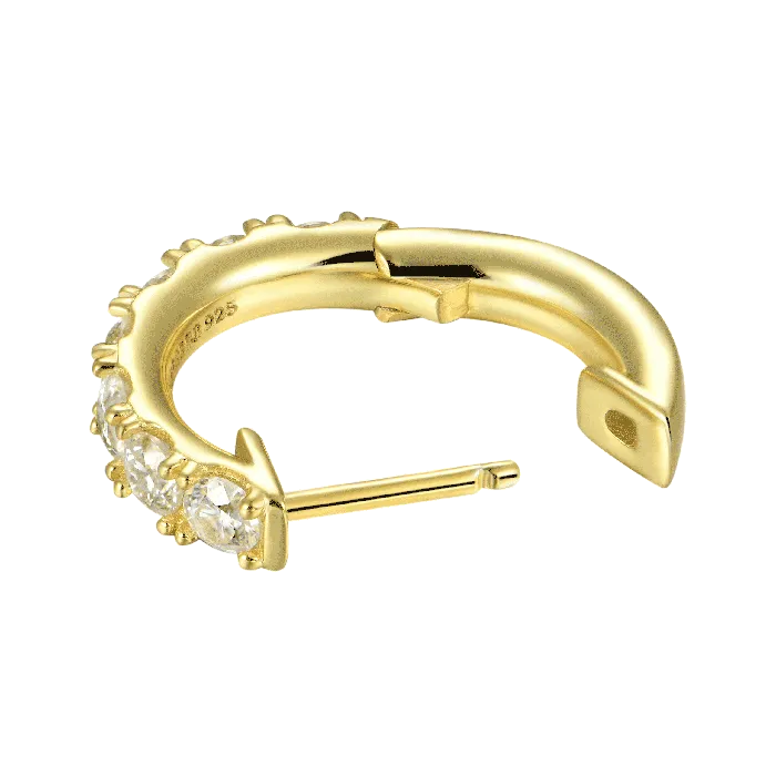Moissanite Single Row Hoop Earring aporro Earrings