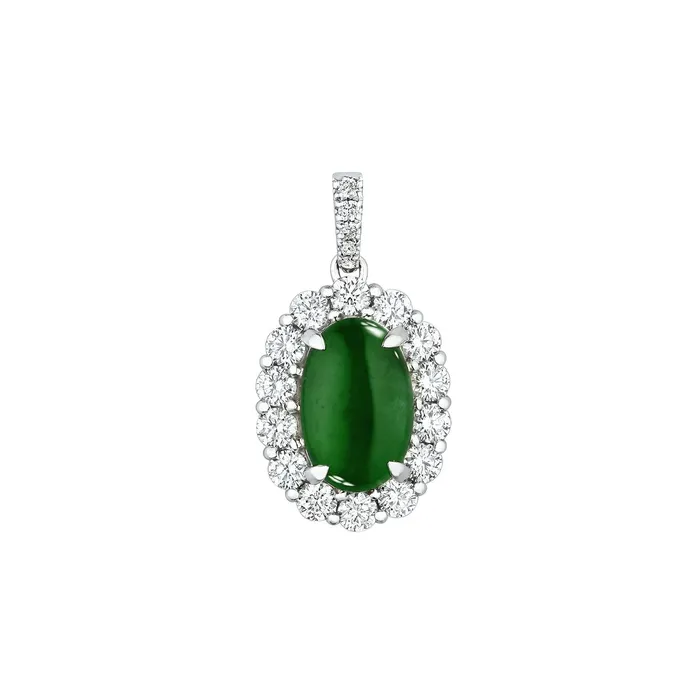 Necklaces CH Collection Jade Diamond Pendant and Chain