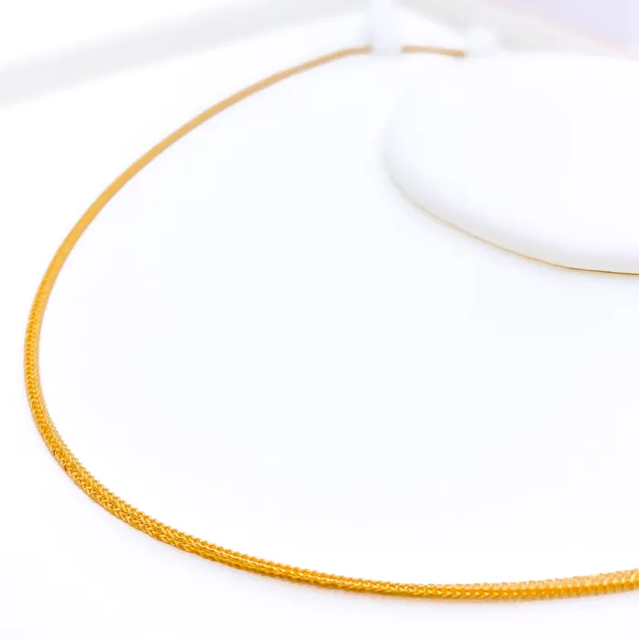 Necklaces Intricate Thin Fancy Fox 22K Gold Chain 16 Andaaz Jewelers